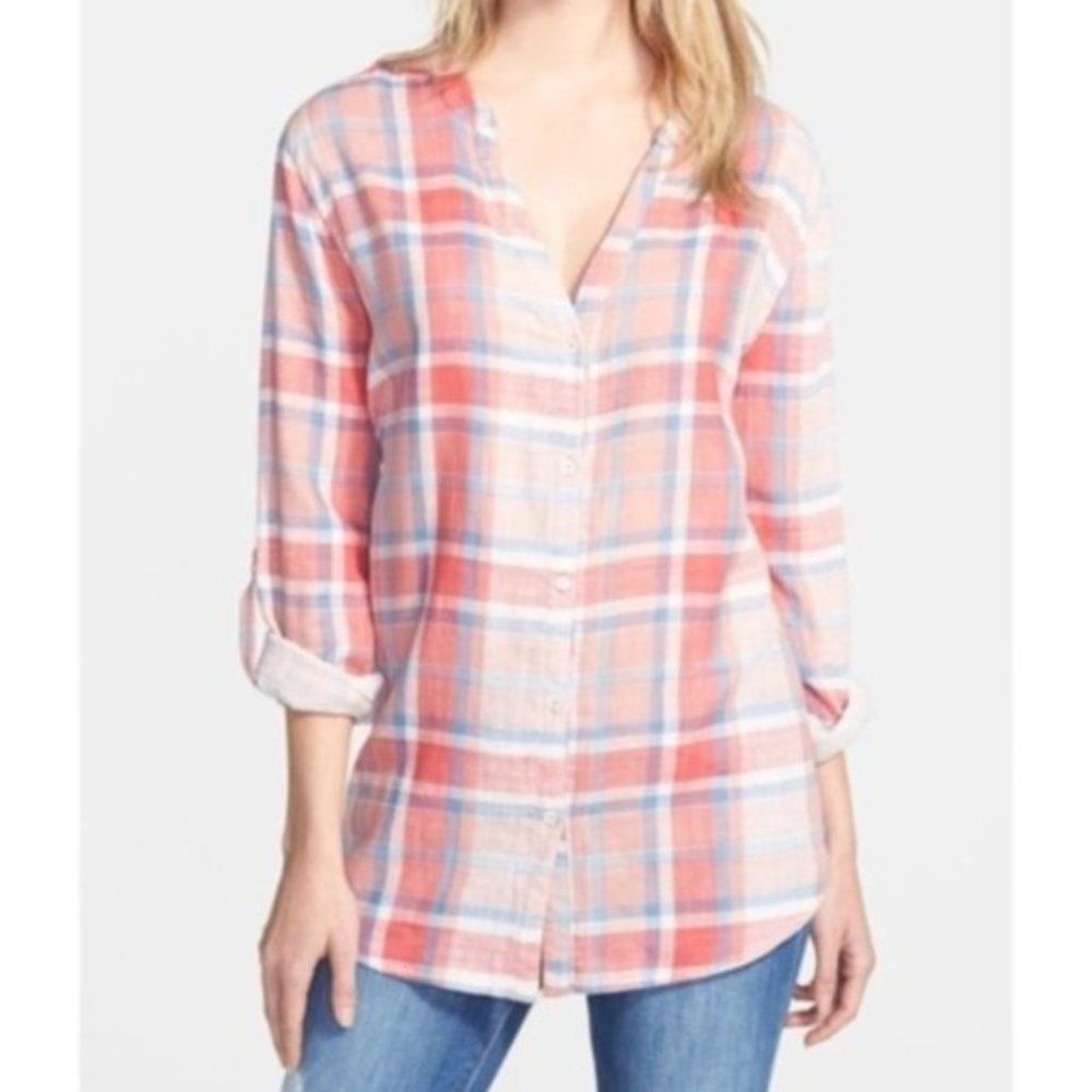 Soft Joie Dane Plaid Button Up Shirt size xs